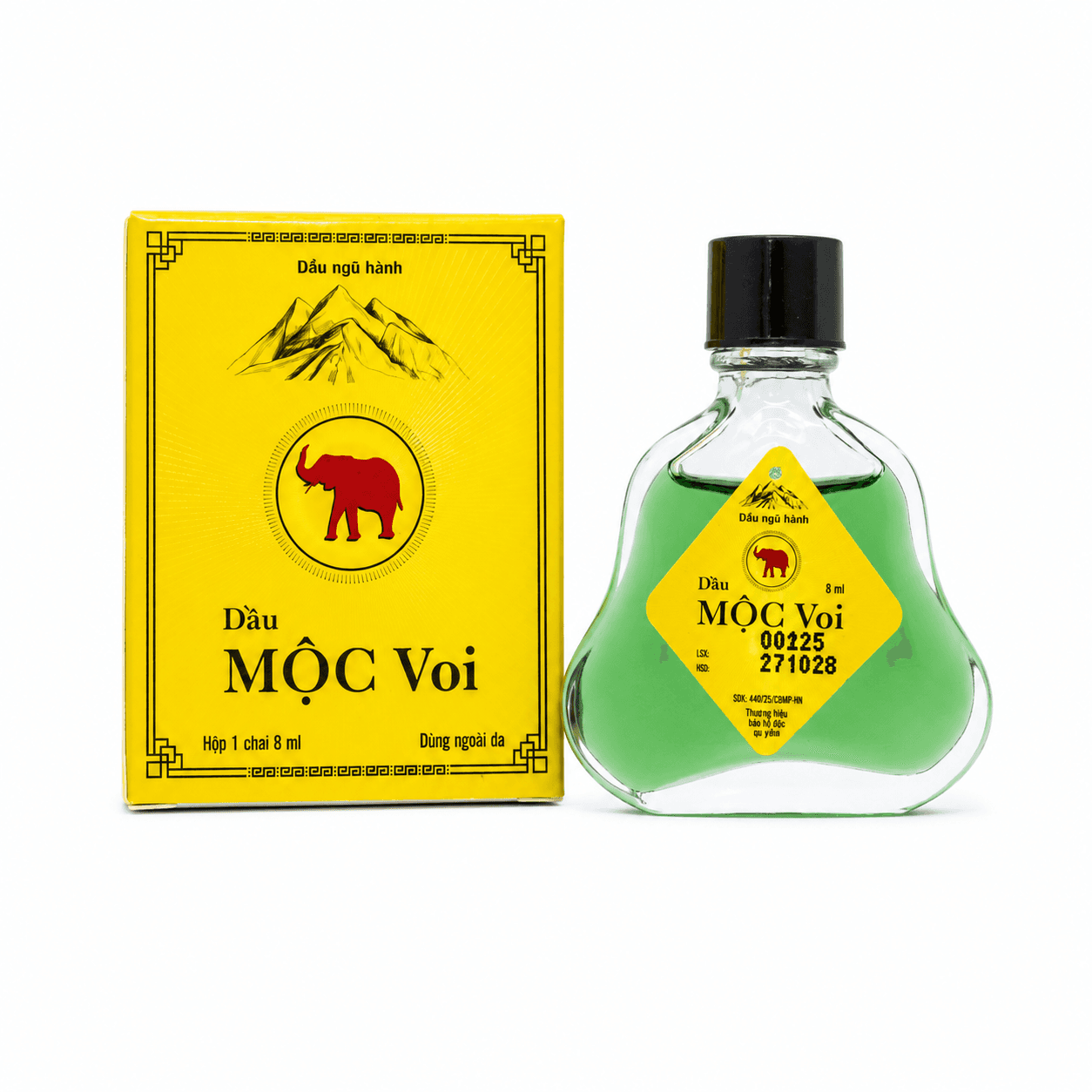 Dầu Ngũ Hành Dầu Mộc Voi Thảo Dược (Chai 8ml)
