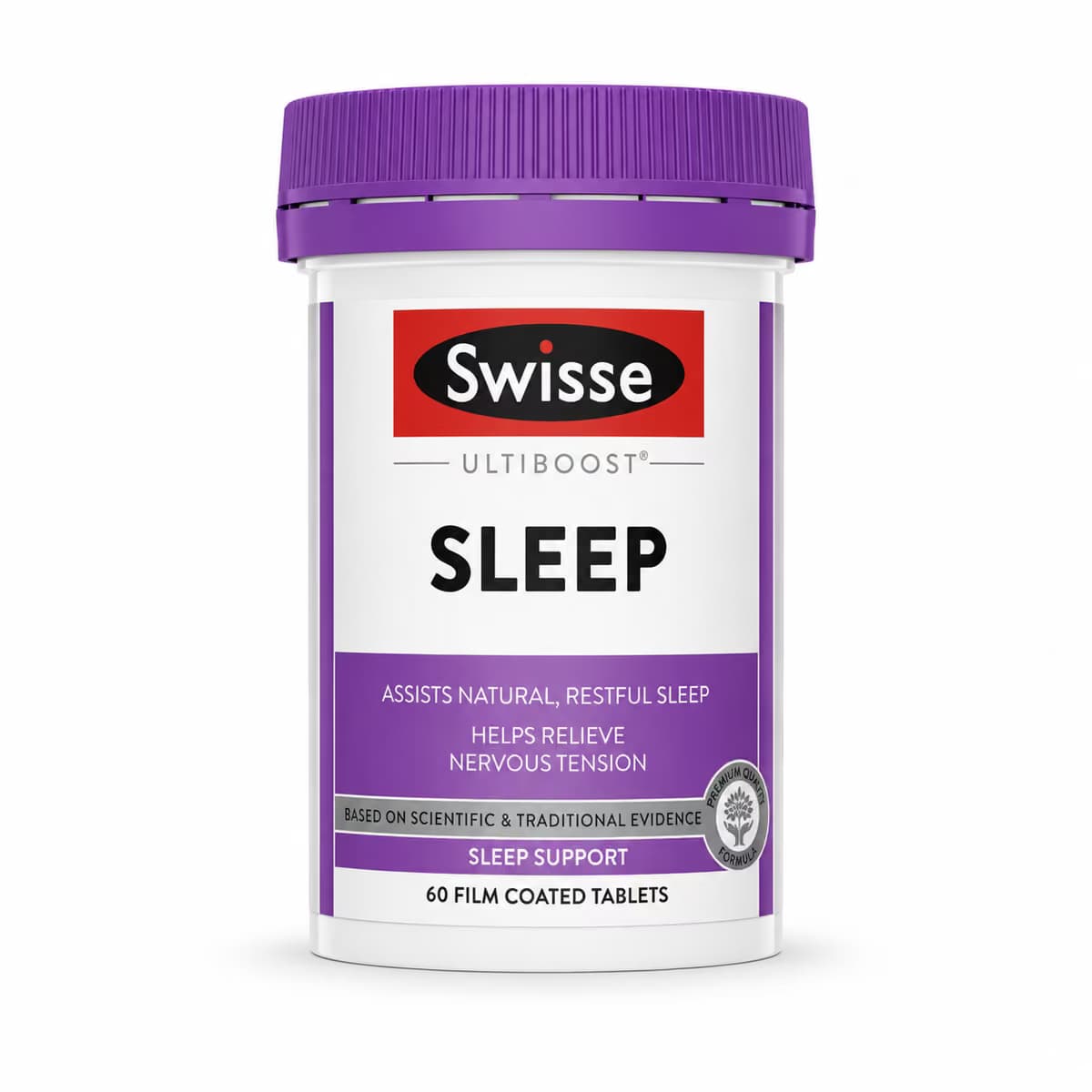 Viên uống Swisse Ultiboost Sleep hỗ trợ giấc ngủ, giúp giảm căng thẳng thần kinh (Lọ 60 viên)