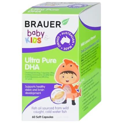 Viên Nhai Brauer Baby & Kids Ultra Pure Dha (60 Viên)