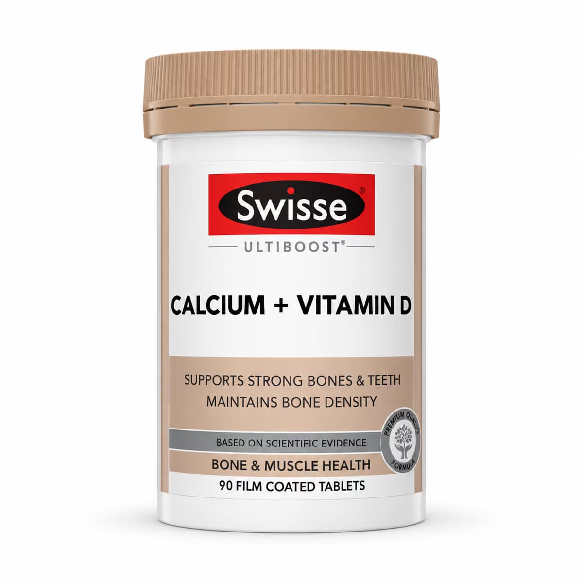 Viên uống Swisse Ultiboost Calcium + Vitamin D giúp hỗ trợ giảm nguy cơ loãng xương (Lọ 90 viên)