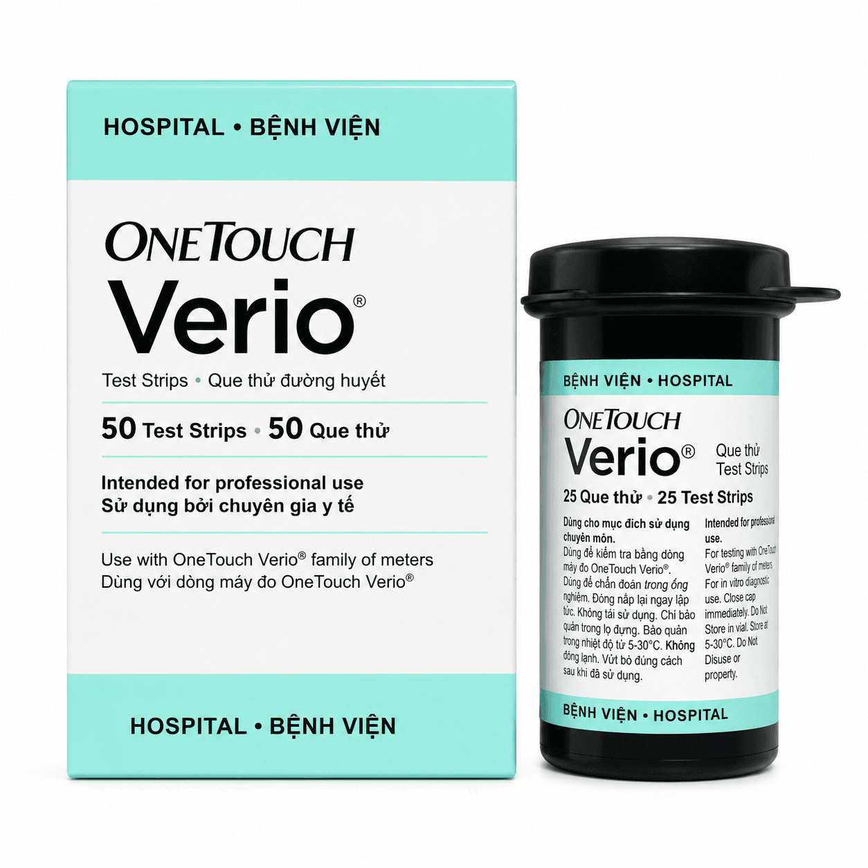 Que Thử Đường Huyết OneTouch Verio (Hộp 50 Que)