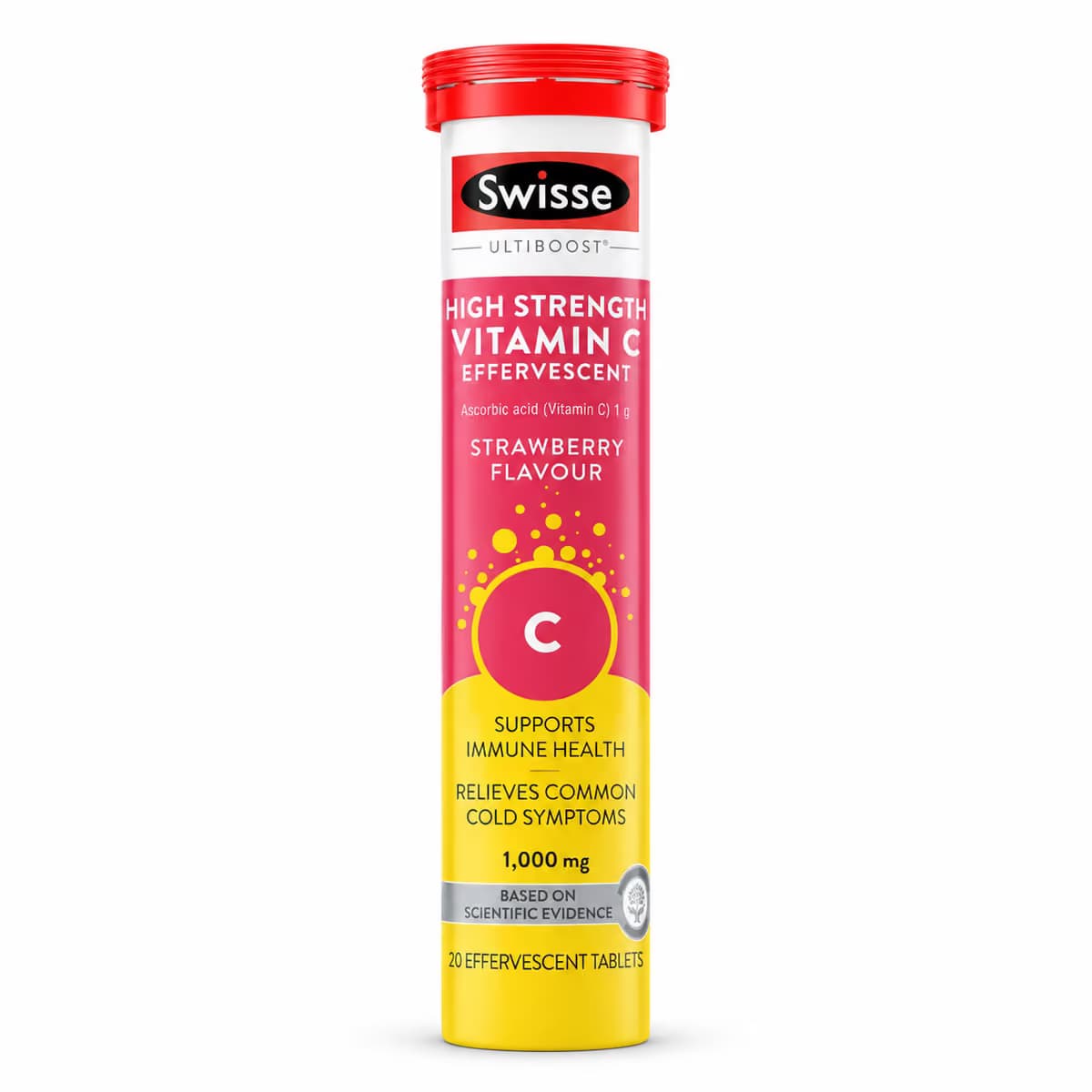 Viên uống Swisse Ultiboost High Strength Vitamin C 1000mg Effervescent (Tuýp 20v)