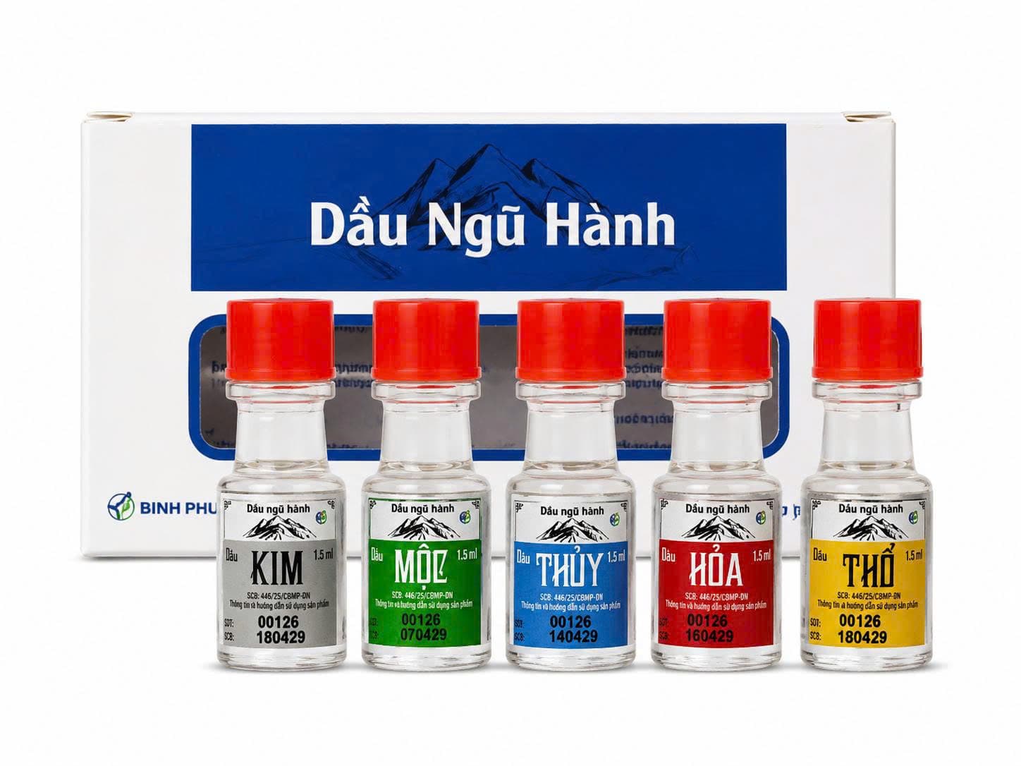 Combo 5 Dầu Ngũ Hành Kim, Mộc, Thủy, Hỏa, Thổ (Chai 1.5ml)