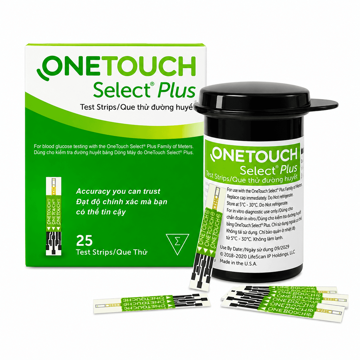 Que Thử Đường Huyết Onetouch Select Plus (Bộ 25 que)