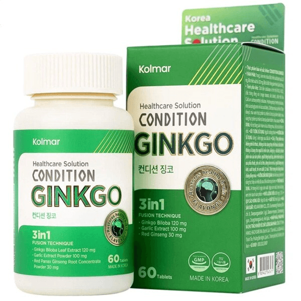 Viên Uống Condition Ginkgo Hỗ Trợ Tăng Tuần Hoàn Máu, Cải Thiện Trí Nhớ (Hộp 60 Viên)