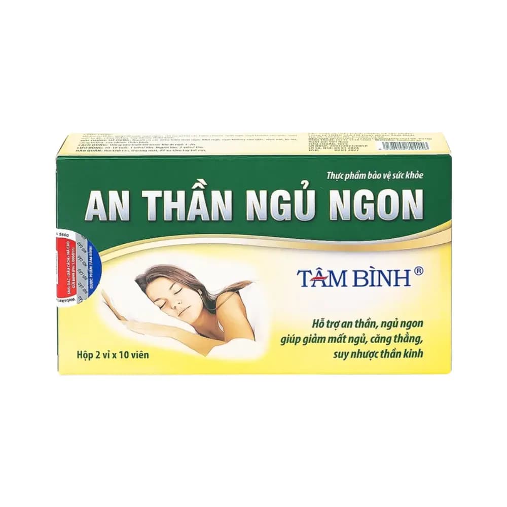 Viên Uống Bảo Vệ Sức Khỏe An Thần Ngủ Ngon Tâm Bình (2 Vỉ X 10 Viên)