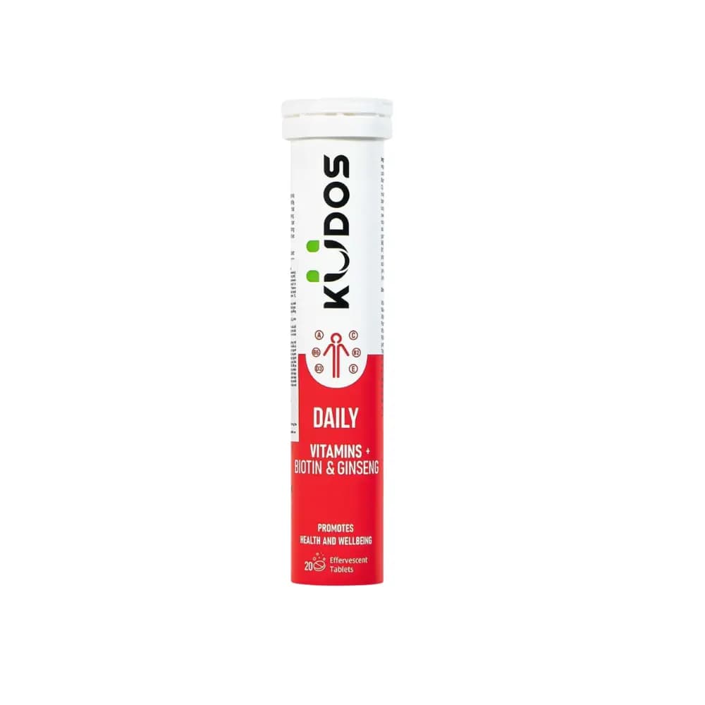 Viên Uống Kudos Daily Vitamins Plus Biotin & Ginseng (Tuýp 20 viên)