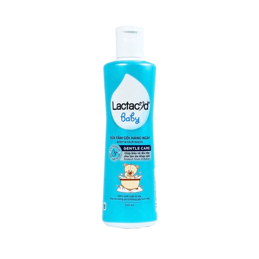 Sữa Tắm Gội Cho Bé Lactacyd Baby Gentle Care Giảm Rôm Sảy, Hăm Kẽ