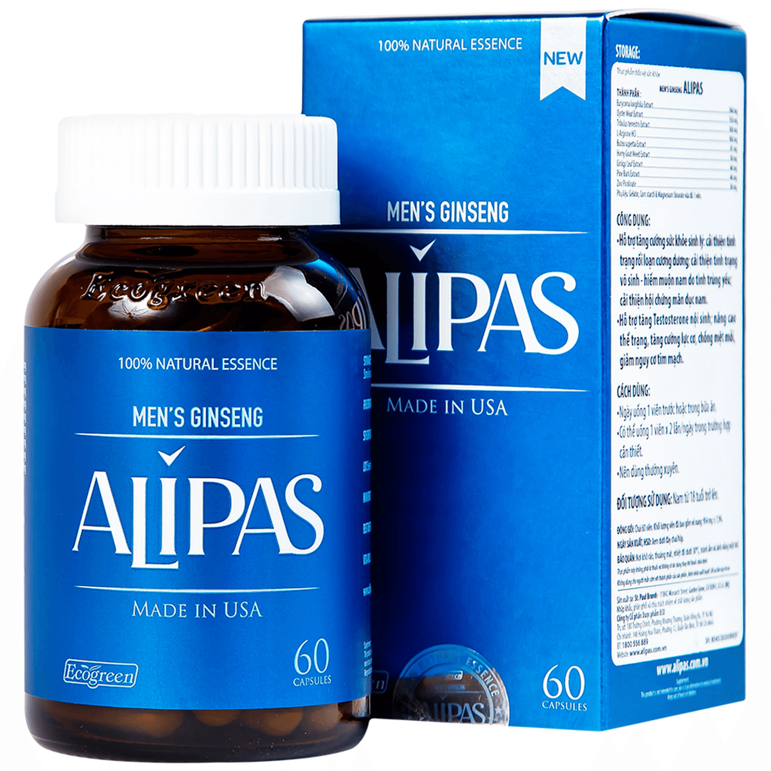 Viên Uống Men’s Ginseng Alipas Ecogreen (Hộp 60 viên)