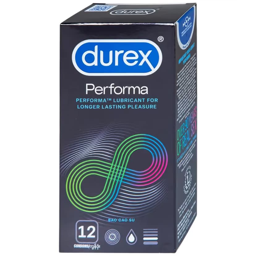 Bao Cao Su Durex Performa Size 52mm (Hộp 12 Bao)
