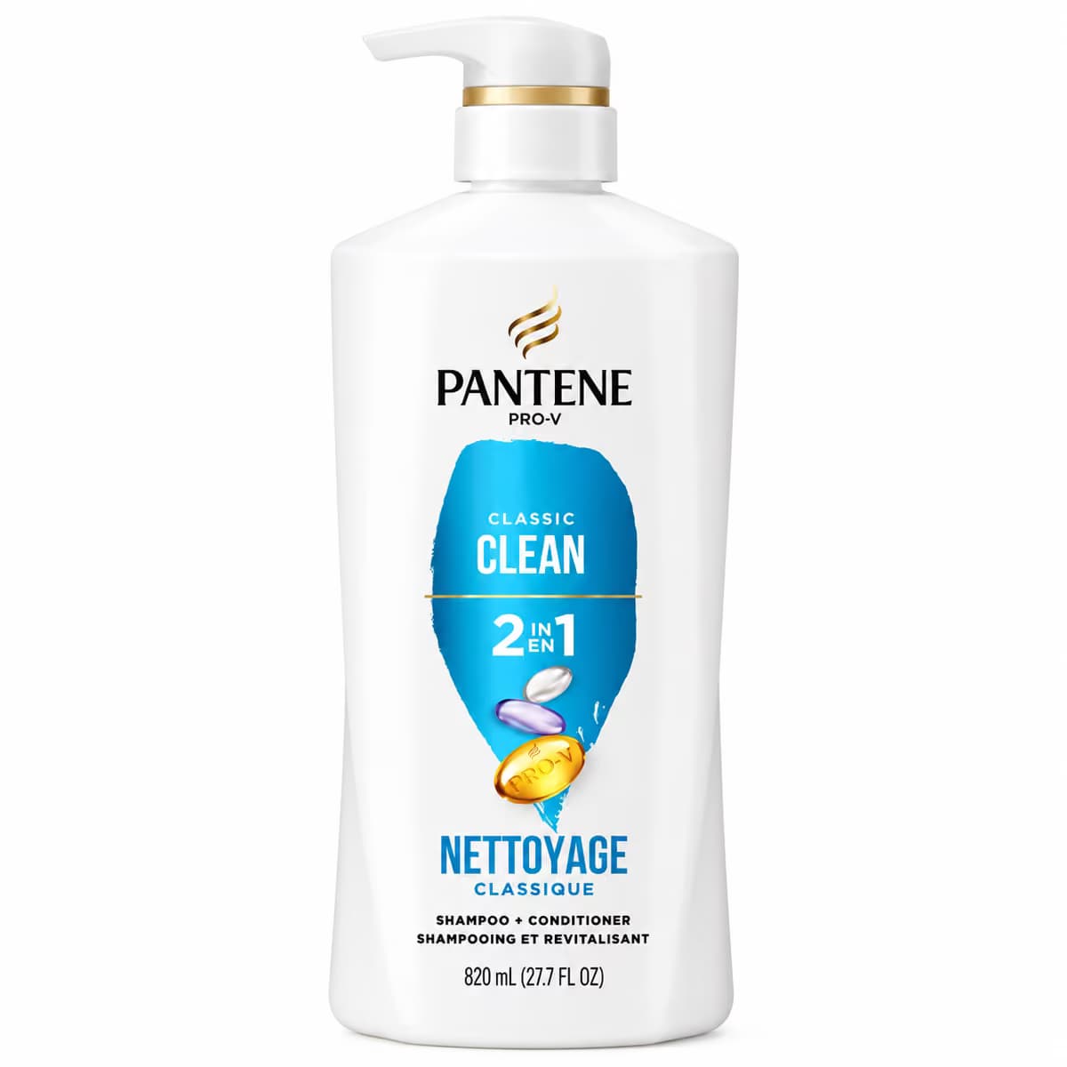 Gội Xả 2IN1 Pantene Classic Clean - Made in Usa Làm Sạch Và Cung Cấp Dưỡng Chất Cho Tóc (Chai 820ml)