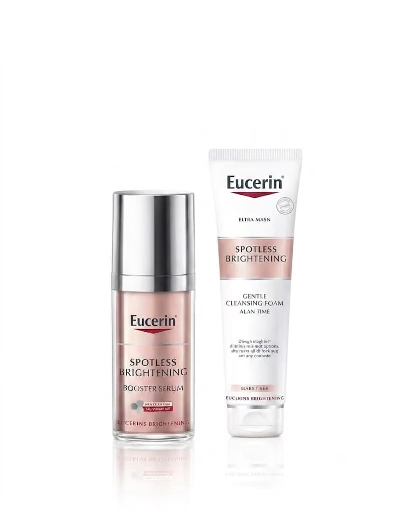 Combo Tinh Chất Hỗ Trợ Giảm Thâm Nám Eucerin +Sữa Rửa Mặt Eucerin Dạng Bọt Sạch Sâu Cho Da Nhờn 150g