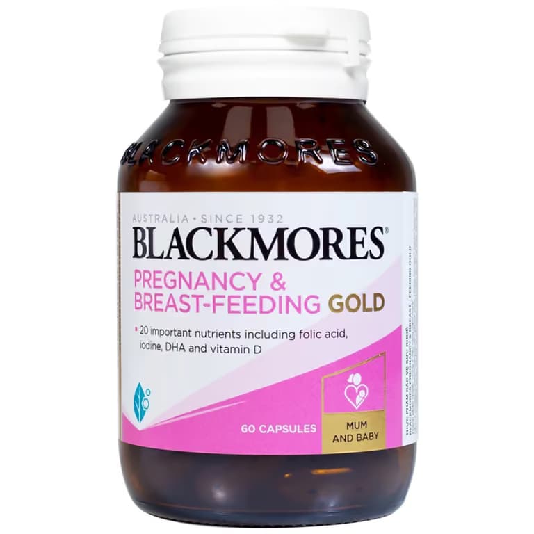 Viên uống Blackmores Pregnancy & Breast - Feeding Gold hỗ trợ sức khỏe phụ nữ mang thai (Hộp 60 viên)